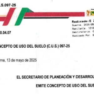 Norma especifica del lote 7268mts2, ubicado en corredor industrial